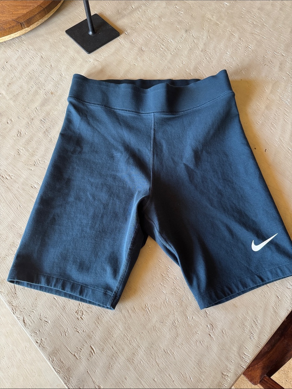 Nike Women's Dark marine Blue Athletic Bike Shorts with Swoosh M